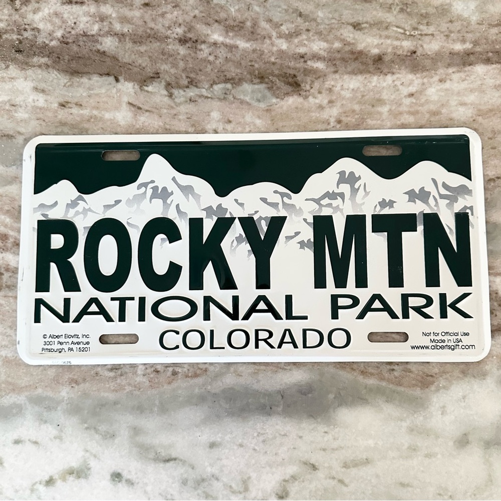 Rocky Mountain National Park Colorado License Plate Souvenir/ Novelty Gift